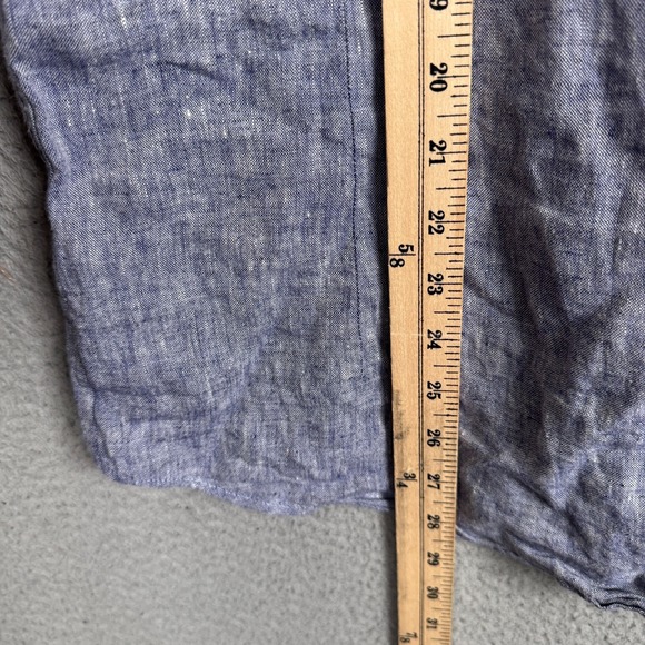 Murano Baird McNutt Shirt Mens‎ XL Blue Chambray Slim Fit Linen Beach Preppy - Picture 7 of 9